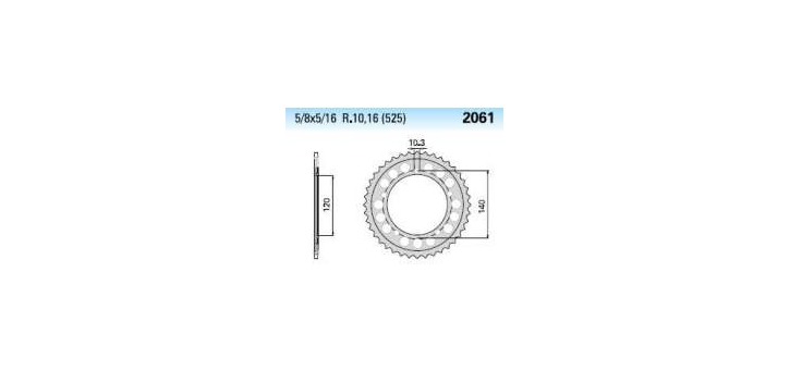 Chiaravalli - Carat rozeta 2061-45 zubov THF (525-5-8x5-16)