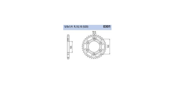 Chiaravalli - Carat rozeta 301-46 zubov C (520-5-8x1-4)